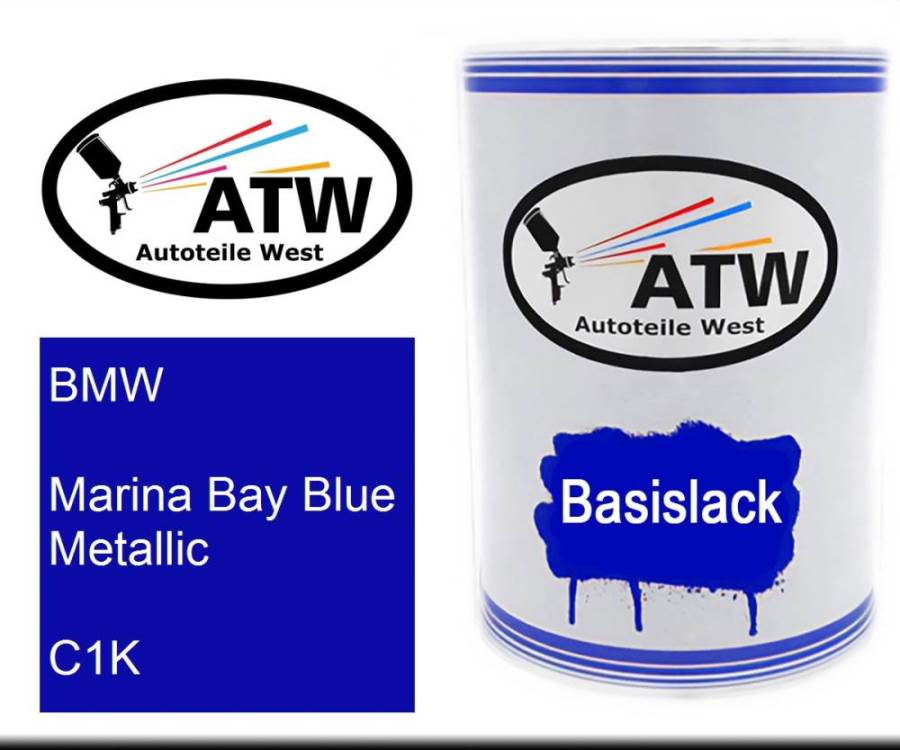 BMW, Marina Bay Blue Metallic, C1K: 500ml Lackdose, von ATW Autoteile West.